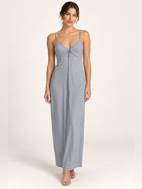 Reformation Dresses & Skirts - Reformation Blue Gray Dress Small V Neck Adjustable Spaghetti Strap
